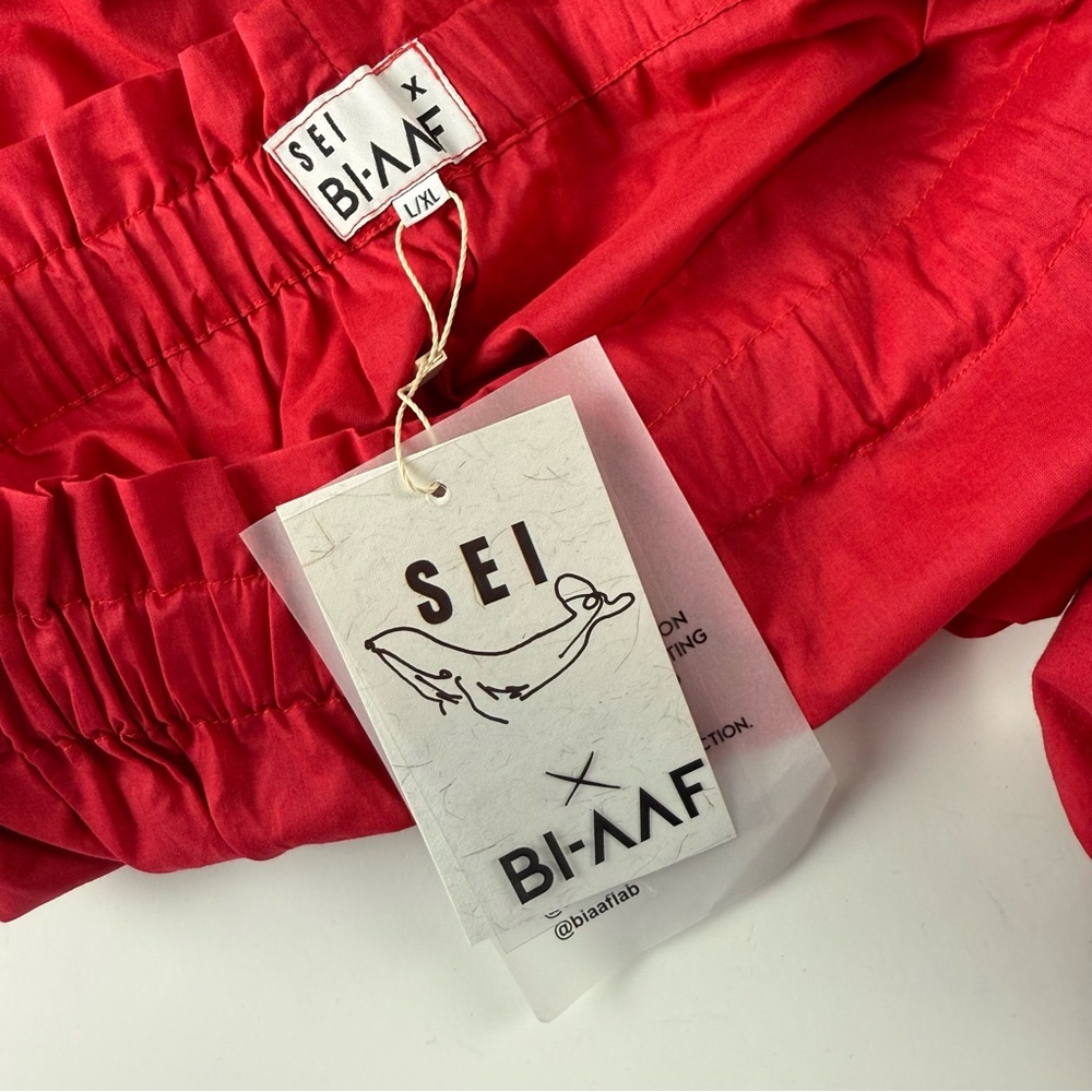 Sei Bi-Aaf Skirt Trousers Capri Womens L Xl Large Red Wide Leg Made In Spain Nwt — image 4 of 8
